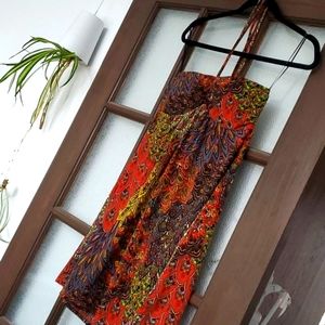 Strapless/Halter Multi-Colored Dress